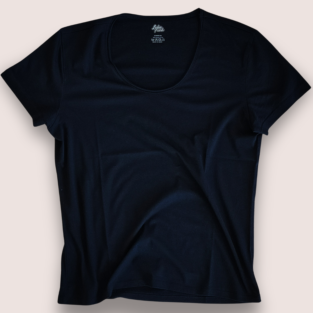 Elevated Tee - Scoop Neck · Black 100% Supima cotton · Premium Extra Long Staple
