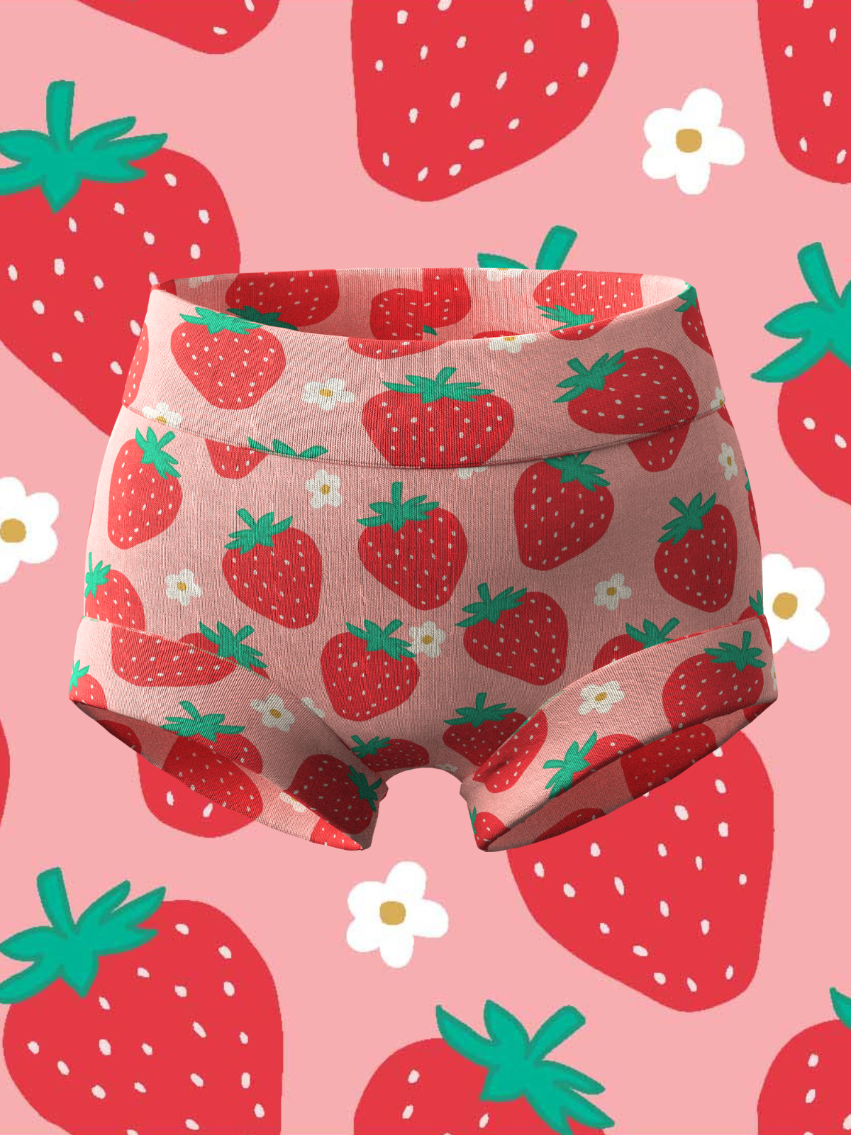 Girls’ bamboo and organic-cotton underwear in Rainbows print – front view, size 2–12 years.