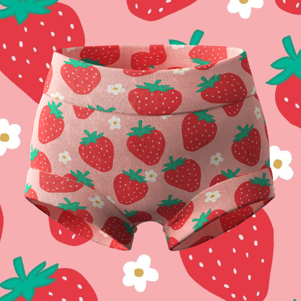 Girls’ bamboo and organic-cotton underwear in Rainbows print – front view, size 2–12 years.