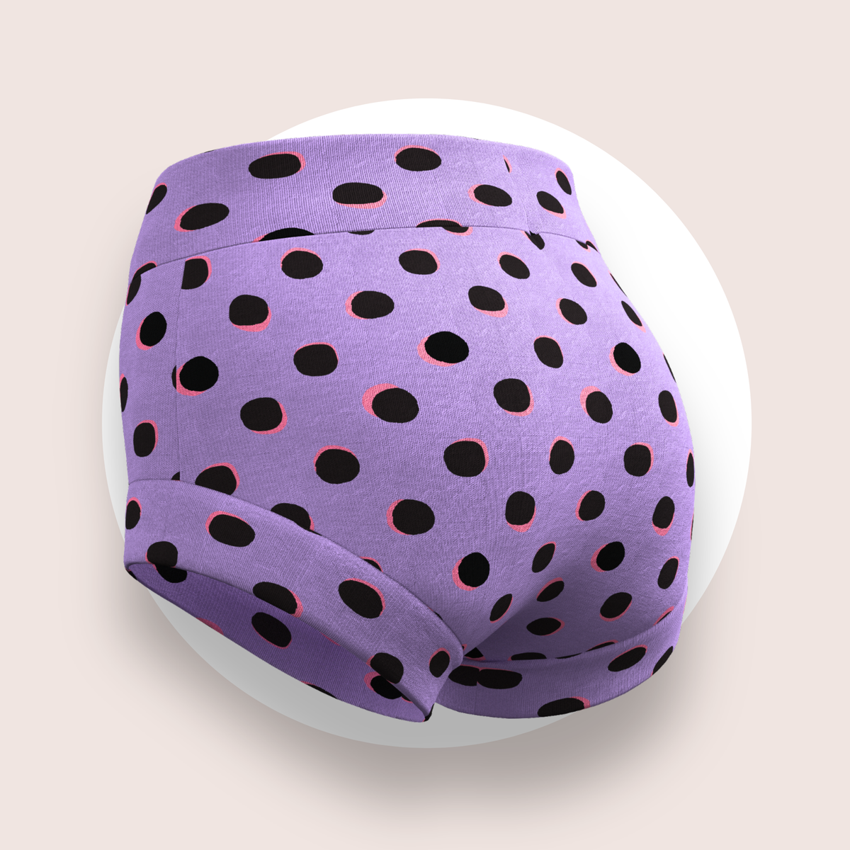 Lulu Funk Kids Brief in Neon Spot print (black spots on lilac), view 4 of 4