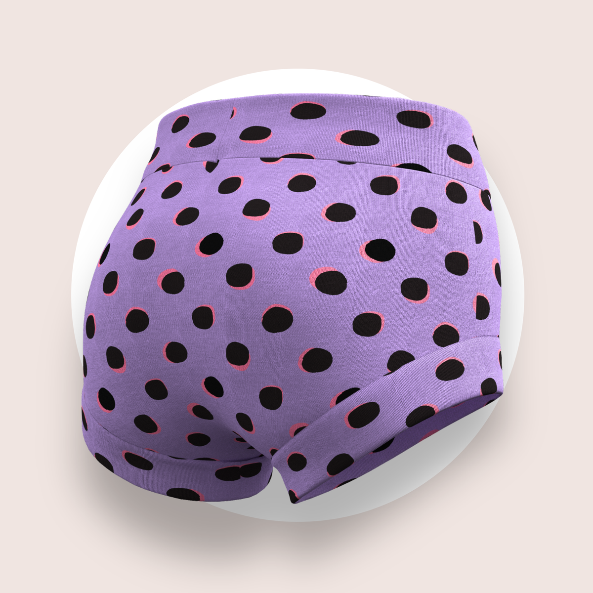 Lulu Funk Kids Brief in Neon Spot print (black spots on lilac), view 2 of 4