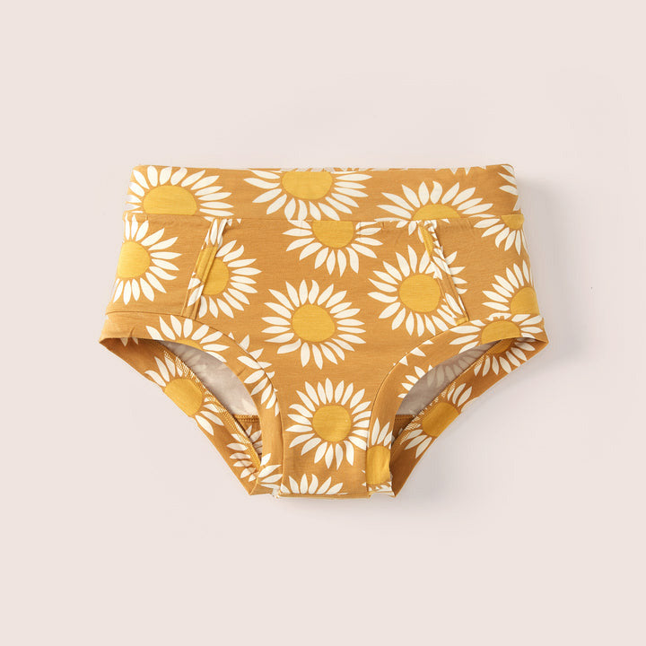 Bamboo &amp; Organic Cotton Womens Underwear Brief - Golden Sunflowers
