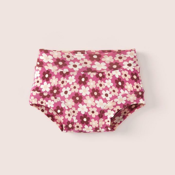 Bamboo &amp; Organic Cotton Kids Underwear Brief - Retro Floral Ditsy