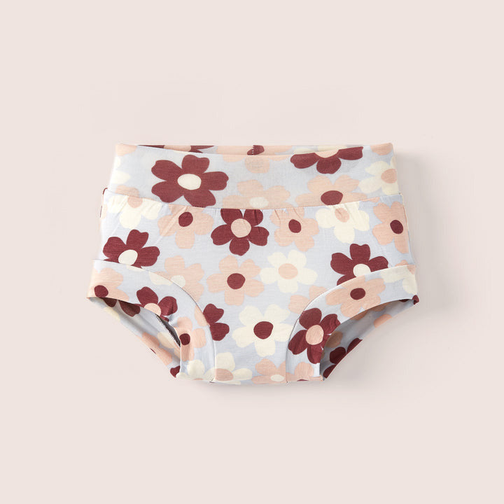 Bamboo &amp; Organic Cotton Kids Underwear Brief - Ice Retro Floral